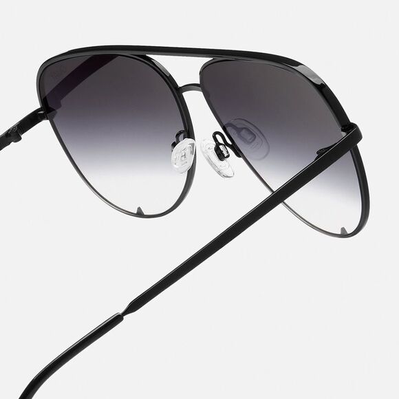 Quay NEW High Key XL Aviator Black Fade Lens Sunglasses